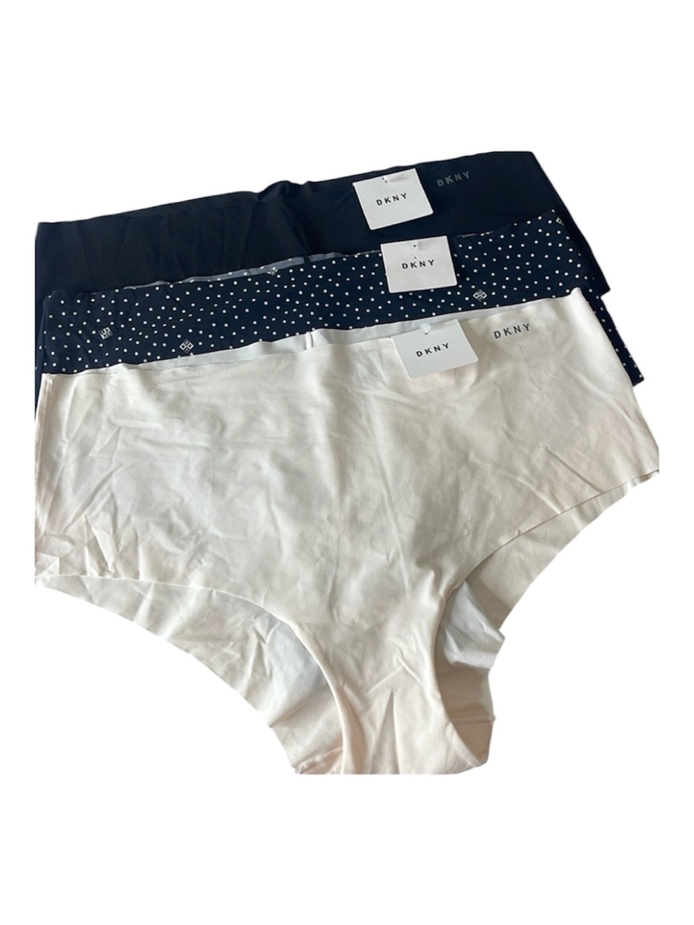 DKNY Litewear Cut Anywhere Logo Printed Hipster Panties 3 Pairs Size 1X